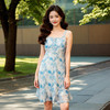 奢姿大码女装2025夏季减龄蝴蝶结印花吊带连衣裙胖妹妹甜美裙子5752805603 商品缩略图4