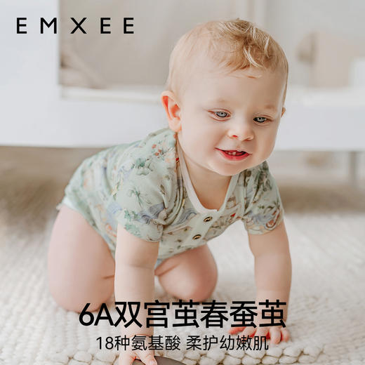 【宝宝服饰】嫚熙婴儿连体衣蚕丝透汽罗纹包屁衣初生宝宝夏季哈衣爬服连身衣 商品图3