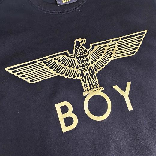 BOY2025新款烫金老鹰天使翅膀图案字母印花休闲情侣短袖 商品图6
