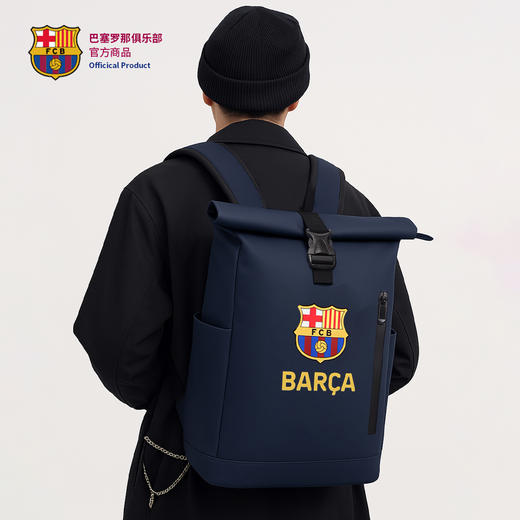 【官方正版】巴塞罗那俱乐部｜巴萨深蓝双肩包PU材质大容量多口袋 商品图3