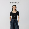 东黎 • 岛屿假日—万能公式 桑蚕丝山羊绒女士春夏精纺方领女短袖 4080 商品缩略图1