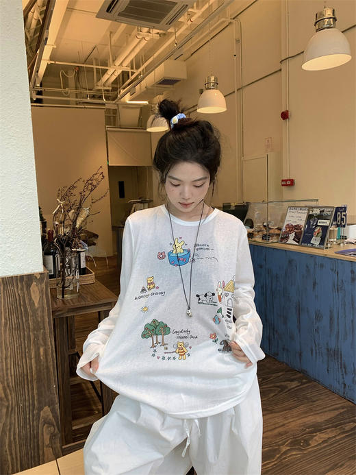 <曾小咸推荐> 彩绘卡通长袖罩衫T  商品图1