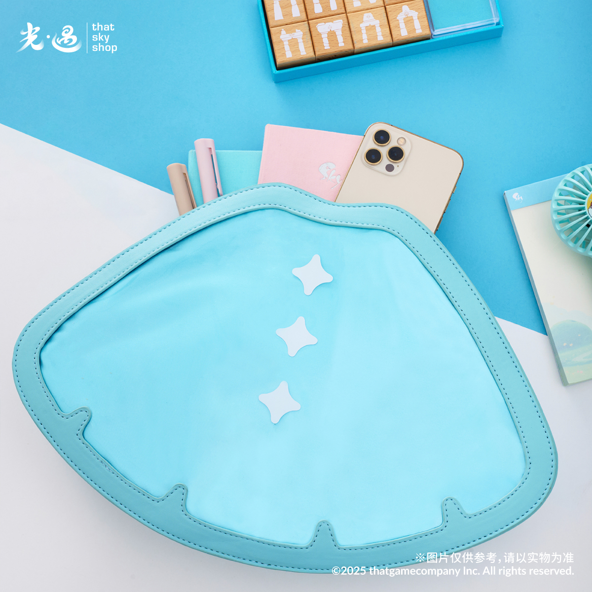 TGC斗篷双肩包 - 蓝色