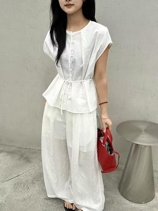 6101韩系一排扣苎麻上衣 商品图1
