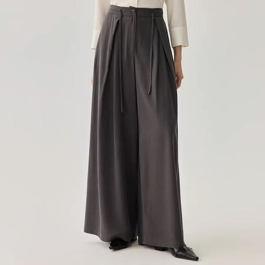 【à perles】IC*6A级23姆米鬼绉植物染桑蚕丝阔腿裤 商品图3