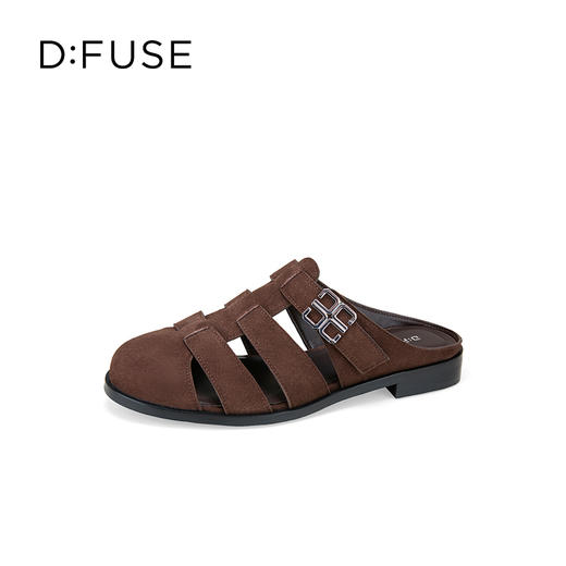 Dfuse迪芙斯2025夏季新款包头拖鞋条带镂空穆勒拖平底博肯凉拖DFD2110042 商品图11