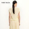 PURE TOUCH米白色简约V领无袖针织上衣 1346252134 商品缩略图2