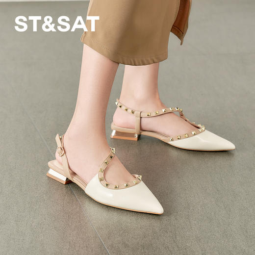 【铆钉系列】星期六铆钉尖头低跟中后空SSD1114472 商品图7