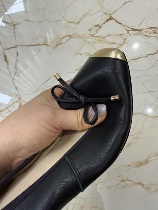 515-5 烘干 拼接鞋头 蝴蝶结 羊皮面 5cm锲型粗跟 暴走单鞋 号很足 我穿36 商品图8