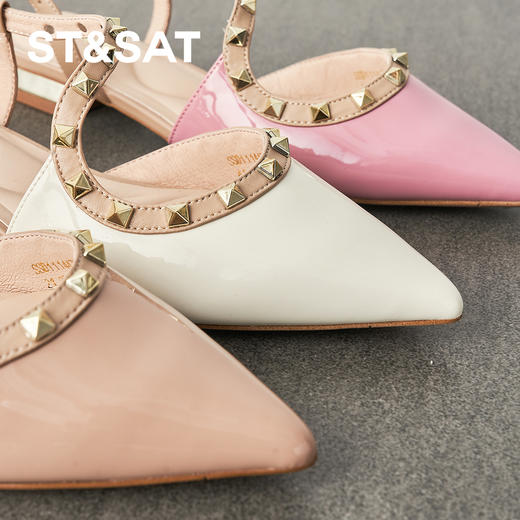 【铆钉系列】星期六铆钉尖头低跟中后空SSD1114472 商品图1