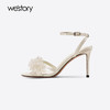 Westory2025年夏季高跟圆头珍珠凉鞋W25BG62771 商品缩略图2