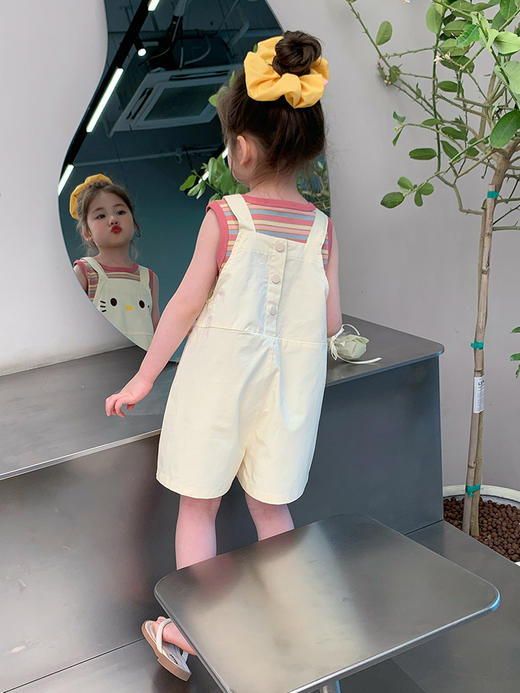 【YW】无忧购儿童装彩条背带短裤套装KT D223-5（截单后3-5天发货) 商品图3