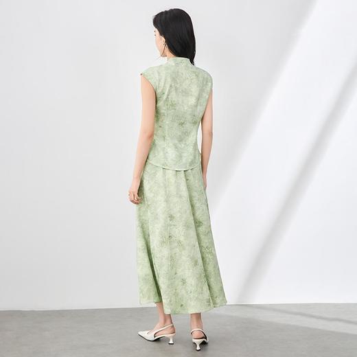 「高货wl」全新升级【铂金会员367/天猫499/差价132】(99708)洛诗琳夏季新中式国风盘扣立领无袖收腰上衣半裙两件套 商品图1