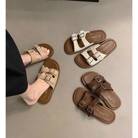 2025夏勃肯拖鞋女夏季外穿新款仙女风配裙子平底沙滩凉鞋海边凉拖鞋