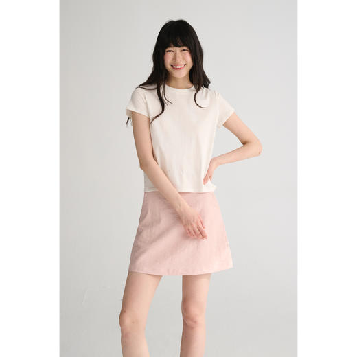 MAISON CECILE夏日四色/亚麻显比例A字内里裤衬防走光半身裙 商品图0