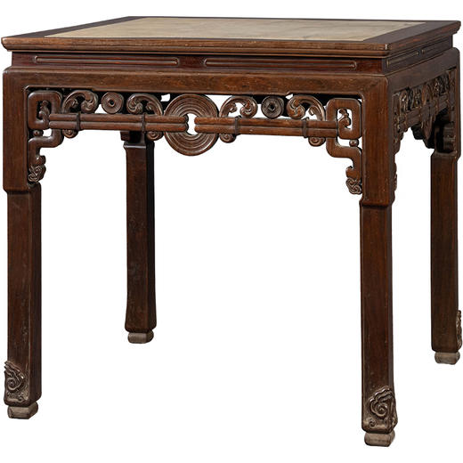 清中期	红木镶云石拱璧纹八仙桌 商品图5