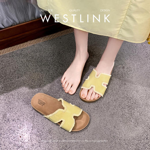 西遇平底凉拖鞋女夏季新款一脚蹬配裙子凉鞋软底外穿勃肯拖鞋V1156788 商品图2