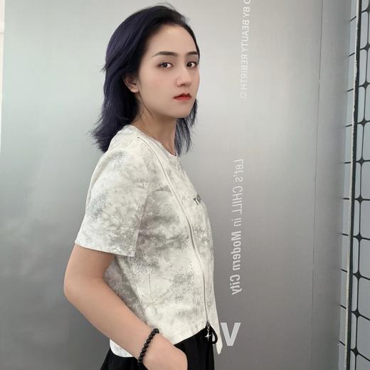 NC圆领拉链装饰晕染短袖T恤50413（白）夏季252150150321 商品图2