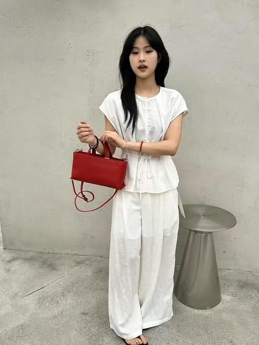 6101韩系一排扣苎麻上衣 商品图0