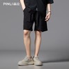 PINLI品立夏季新款男凉感冰丝宽松短裤潮牌黑色西装休闲套装V242117008 商品缩略图2