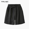 PINLI品立夏季新款男凉感冰丝宽松短裤潮牌黑色西装休闲套装V242117008 商品缩略图5