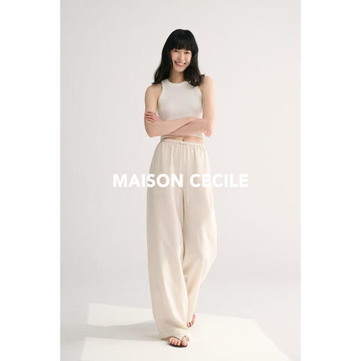 MAISON CECILE 五色/经典天丝亚麻轻薄凉感松紧腰宽松休闲裤 商品图1