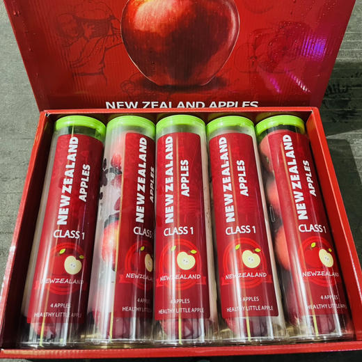 新西兰 红玫瑰试管苹果 1箱5条共约5斤礼盒 商品图0