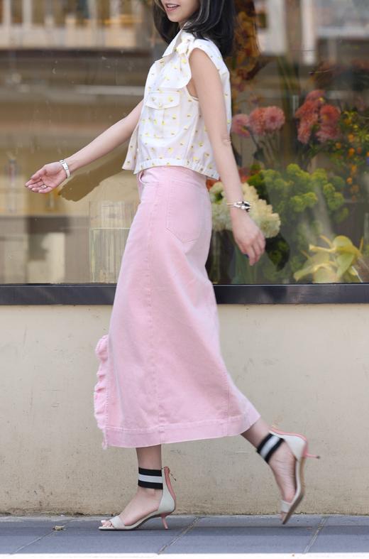 TYNVIE 肩部系带无袖工装夹克-黄色 商品图6