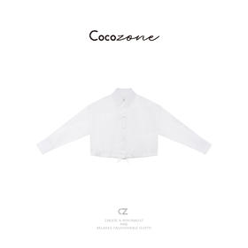 COCO ZONE 刘一一100棉简约休闲翻领女式衬衫ACD1A0412