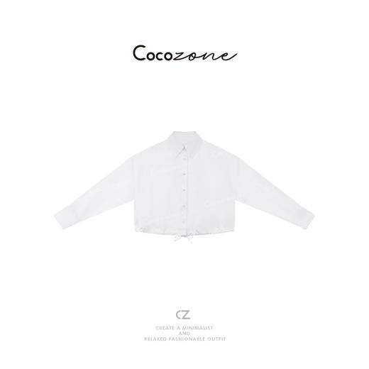 COCO ZONE 刘一一100棉简约休闲翻领女式衬衫ACD1A0412 商品图0