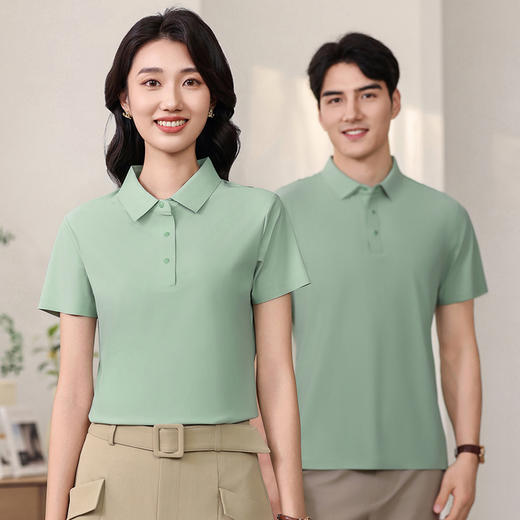 男女同款商务高端飞乐条防晒锦纶无痕170g40D翻领polo衫短袖 商品图2