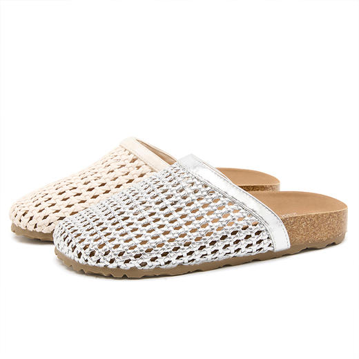 西遇包头半拖鞋女夏季外穿新款镂空网面勃肯鞋一脚蹬凉拖鞋V1156801 商品图4