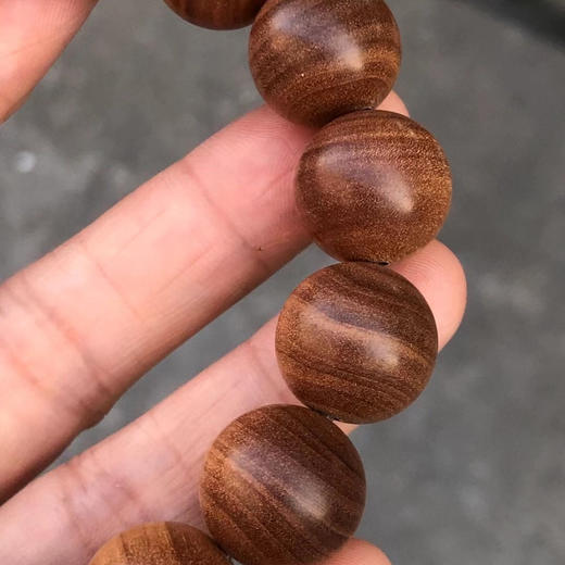 【青山特惠】1.5*15颗 焦糖味 正区黑肉级老山檀虎皮纹手串 L35 商品图3