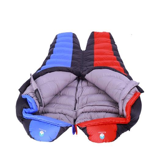 黑岩（BlackCrag） 户外露营 可拼接成人 600蓬鸭绒 羽绒睡袋 升级款烈风系列木乃伊 蓝色400克充绒量 商品图2