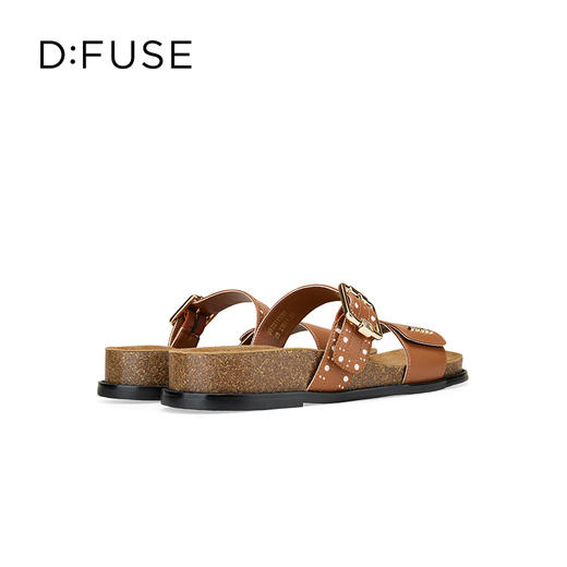 Dfuse迪芙斯2025夏季新款复古拖鞋布洛克勃肯鞋双条带凉拖女鞋DFD2110055 商品图8