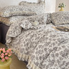 自然醒A类双层纱撞色蕾丝花边四件套法式全棉公主风碎花床上被套床单床品三件套JY 商品缩略图4
