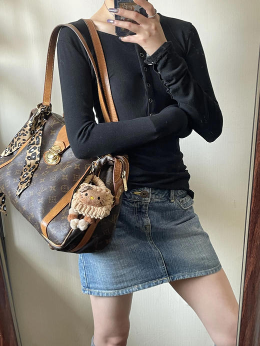 LV 中古 老花 金扣 Stresa 单肩包 商品图3