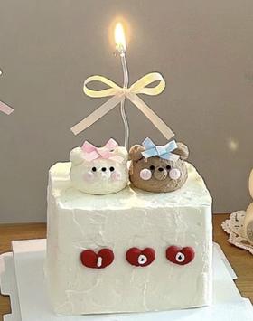 纪念日情侣熊蛋糕 | 昔果