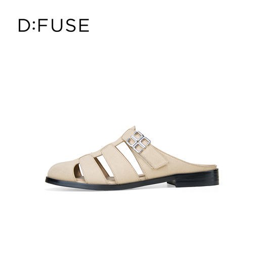 Dfuse迪芙斯2025夏季新款包头拖鞋条带镂空穆勒拖平底博肯凉拖DFD2110042 商品图5