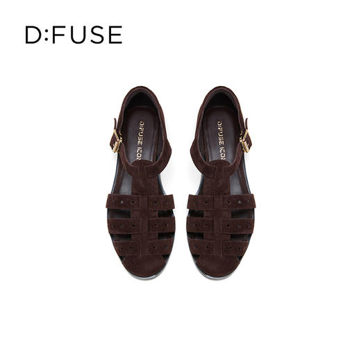 Dfuse迪芙斯2025夏季新款布洛克雕花凉鞋复古编织罗马鞋包头猪笼鞋DFD2115041 商品图9