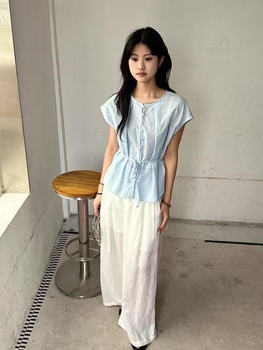 6101韩系一排扣苎麻上衣 商品图5