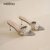 Westory2025年夏季高跟尖头珍珠凉拖鞋W25BJ62761 商品缩略图4
