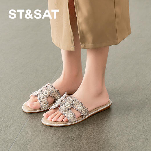 【彩饰仙履】星期六度假风彩钻珍珠凉拖SSD2110307 商品图0