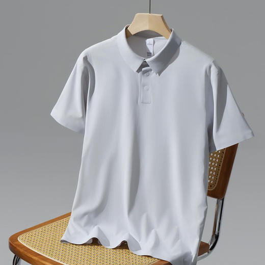 凉感夏季男士轻奢翻领短袖T恤速干网孔设计polo衫   HLS-GF81033 商品图1