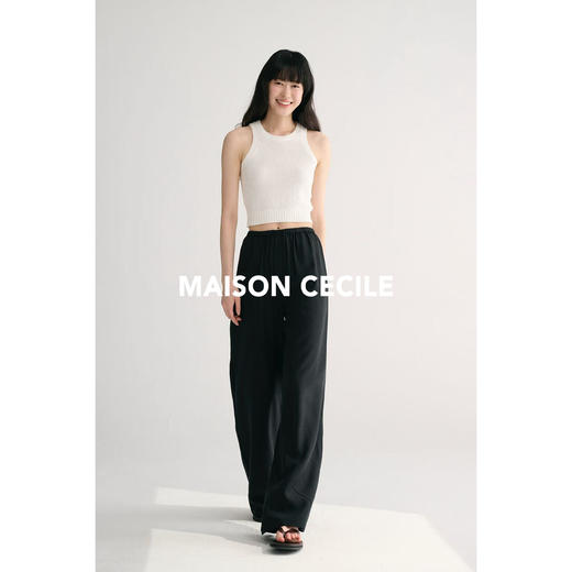 MAISON CECILE 五色/经典天丝亚麻轻薄凉感松紧腰宽松休闲裤 商品图4