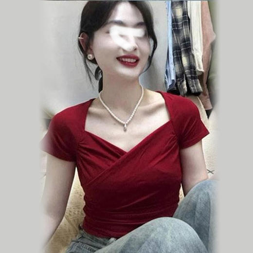 裁缝学苑AS496法式V领短袖T恤纸样修身显瘦上衣样板图纸 商品图3