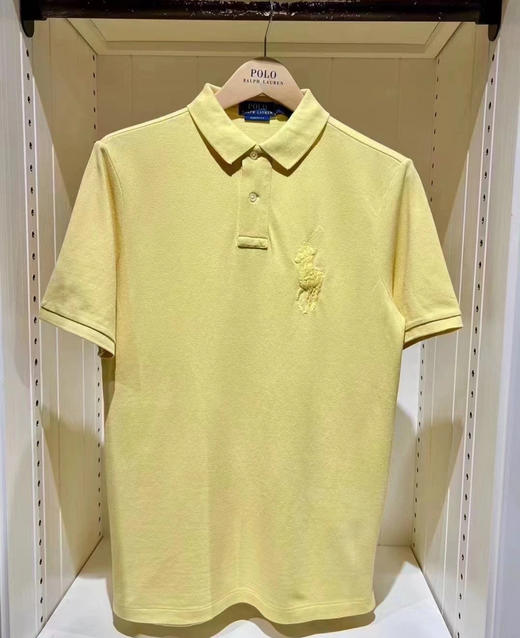 超正的淡黄色！RL 拉夫劳伦男士刺绣大马标Polo衫 打折🈹只要¥598 商品图1