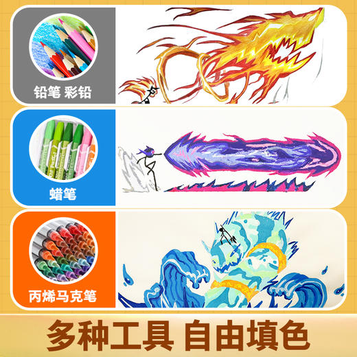 墨点美术火柴人描摹本元素儿童漫画线稿临摹本新手入门人物绘画涂色画画本 商品图4