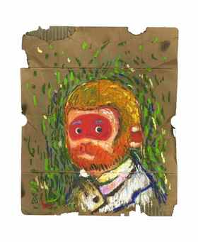 陈建周《悟空梵高 49.0》牛皮纸油画