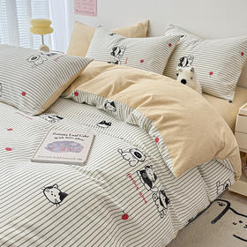 自然醒居家全棉ins风床上四件套北欧纯棉100简约床品男床单人被套床笠宿舍三件套NH150